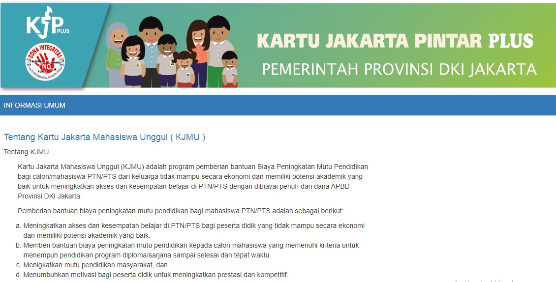 Bansos Dana Kartu Jakarta Mahasiswa Unggul KJMU