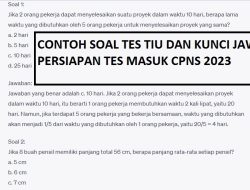 Lengkap, Latihan Tes TIU Contoh Soal dan Kunci Jawaban, Persiapan CPNS 2023