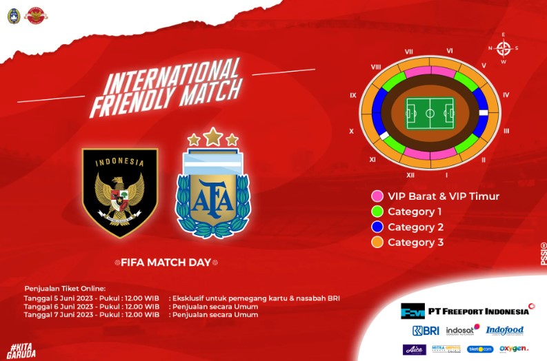 Sudah Dibuka, Ini Cara War Beli Tiket Nonton Indonesia Vs Argentina