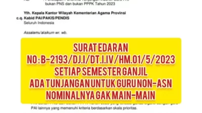 Tunjangan Kemenag untuk Guru Non ASN di Semester Ganjil Bikin Kantong Makin Tebal!