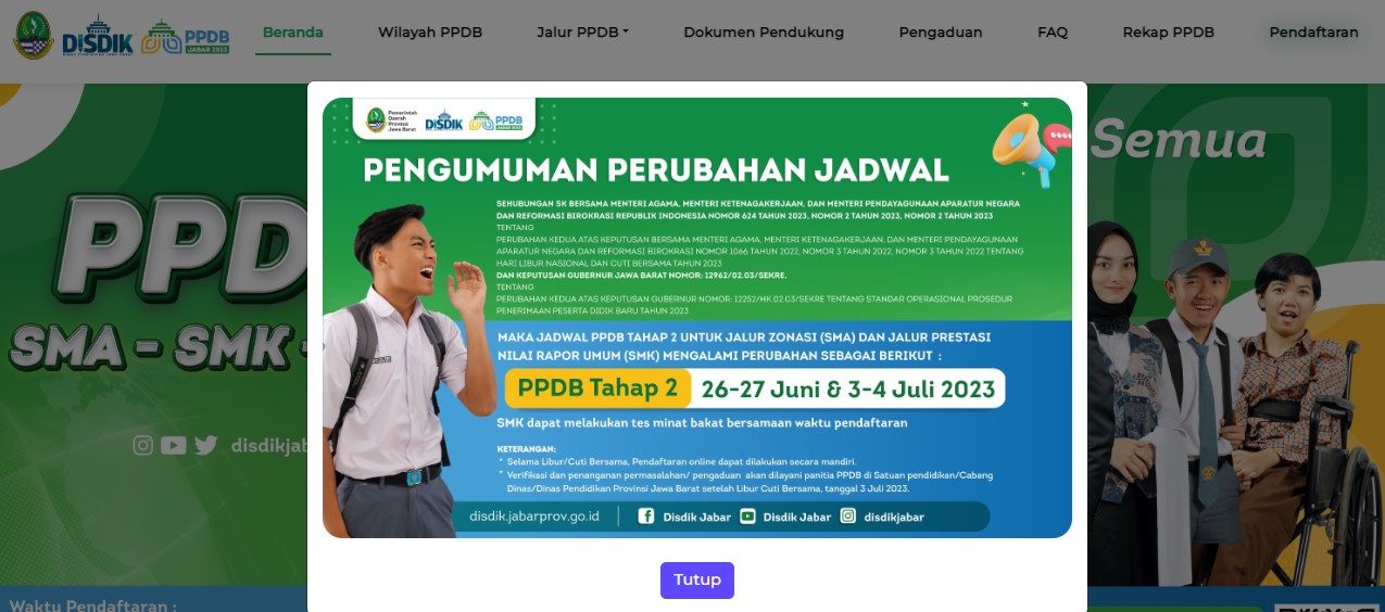 Update Perubahan Jadwal PPDB Jabar Tahap II, Jalur Zonasi Dibuka Hari Ini 27 Juni