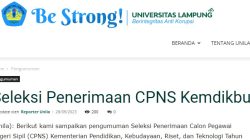 Universitas Lampung UNILA Buka Pendaftaran CPNS dan PPPK 2023