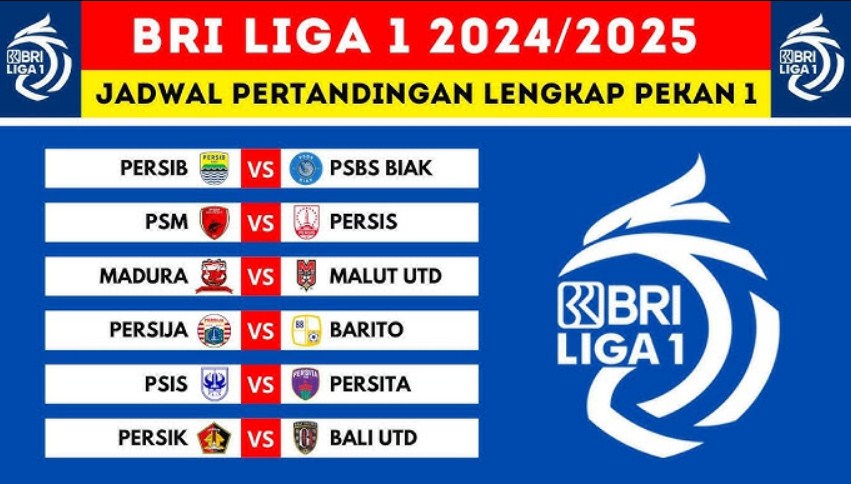Jadwal Pertandingan Liga 1, 9-12 Agustus 2024 Live Vidio