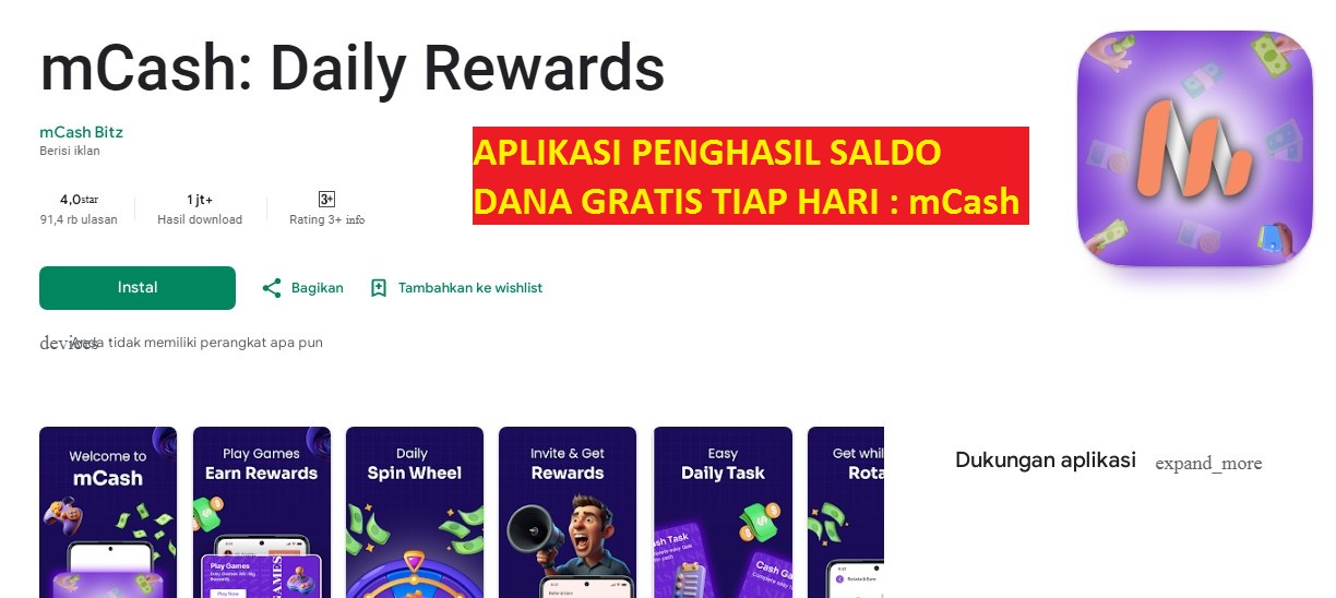 Mantap Dapet Saldo DANA Gratis Setiap Hari Hingga Rp150.000 Hanya dengan Aplikasi MCash