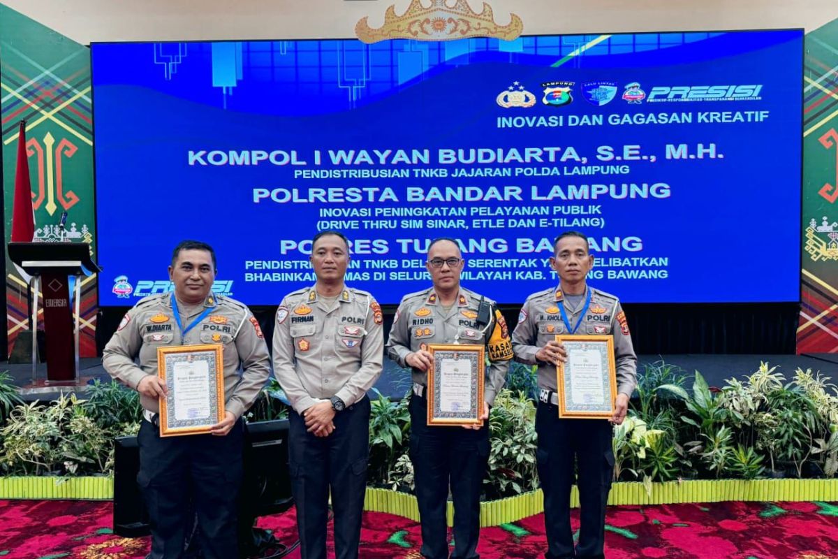 Polisi Bandarlampung Sabet Penghargaan Prestisius di Rakernis Lalu Lintas 2024