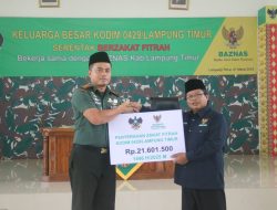 Kodim 0429/Lamtim Salurkan Zakat Fitrah Melalui Baznas Lamtim: Bantu Sesama dalam Merayakan Idul Fitri
